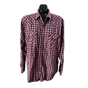 Plains Western Wear Snap Button Plaid Shirt – Size L